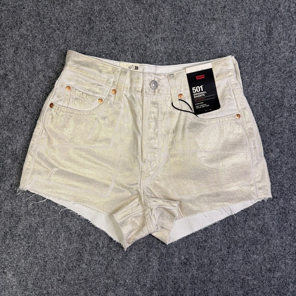 Women's Levi's Premium 501 Original Shorts Size 25 New With Tags Disco Nights